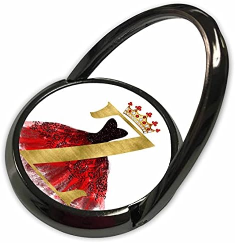 3drose црвена наметка слика на накит Круна слика на златен монограм z - Телефонски прстени