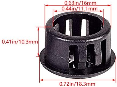 Bettomshin кабел црево Snap Bushing Grommet заштитник 50pcs EHR-16 16mm монтиран дија-заклучување на грмушка заштитна грма црна боја