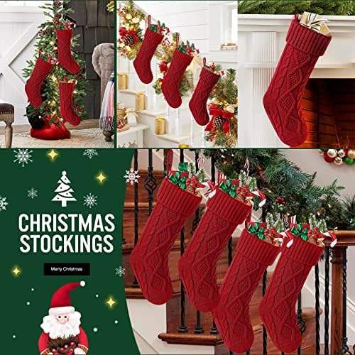 Божиќни чорапи, 3 пакувања 18 инчи големи плетени Божиќ што висат Божиќни чорапи Персонализирана декорација за Божиќ, новогодишна