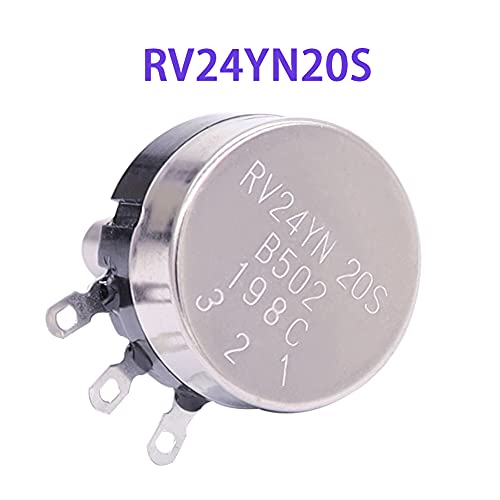 Molence 6PCS RV24YN20S единечен јаглероден филм Ротари Потенциометар комплет 100 500 1K 5K 10K 50K OHM со копче за копче за копче за контрола