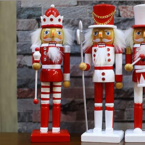 Божиќни оревици војници кукли Декорација: 25 см црвена стоечка оревчеста дрвена кукла куклена кукла Божиќ играчки подароци за одмор