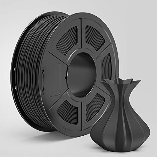 Tecbears јаглеродни влакна PLA 3D печатач Филамент 1,75мм јаглерод црна, димензионална точност +/- 0,02 мм, 1 кг лажица, пакет од 1