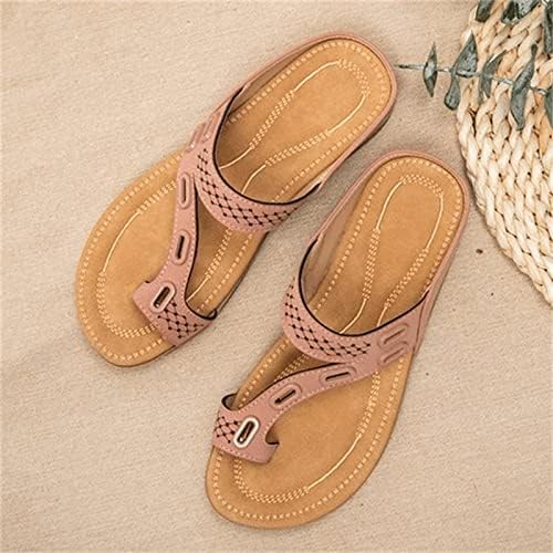 Папучи за прстени за прстени за жени гроздобер римски флип -флип се лизгаат на сандали за одење летни шупливи плажа слајдови за жена