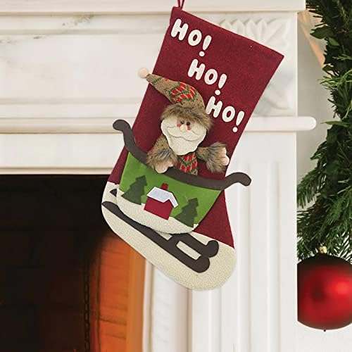 Бонбони подароци чорапи Персонализирани камин порибни кадифни божиќни украси за дома и додаток за забава за деца семејни празници