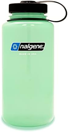 Nalgene издржува Тритан БПА без шише со вода, 32 мл, широка уста, сјај зелена и хидратак Вотергејт Широк стража за прскање на