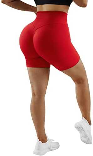 Moshengqi Scrunch Shorts Shorts For Women Gratuling Gym со високи половини со лесна јога шорцеви
