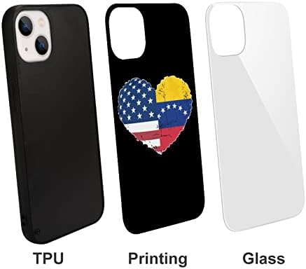 Венецуела Сад Знаме Срце Симпатична Телефонска Кутија Компатибилна за iPhone 13/iPhone 13 Pro/iPhone 13 Pro Max/iPhone 13 Мини Стакло