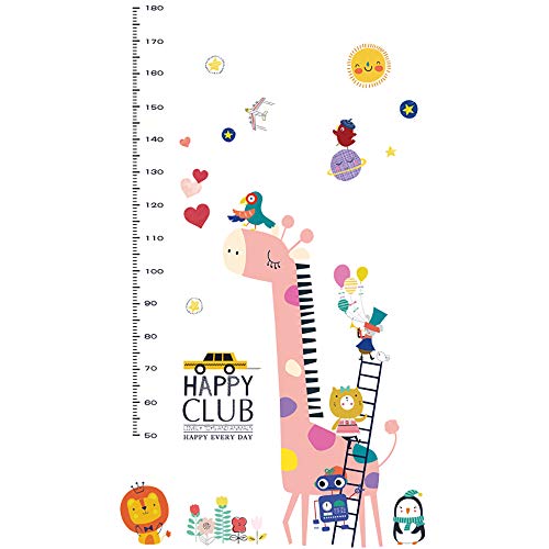 Sengter Kids Висина за раст на висина на налепници на wallидови отстранливи цртани филмови жирафа мерење на висина на wallидови за украси