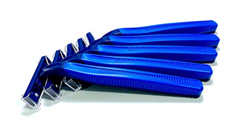 10 пакувања на сигурни сечила за еднократна употреба со сини брич со лента од алое вера и цврста рачка