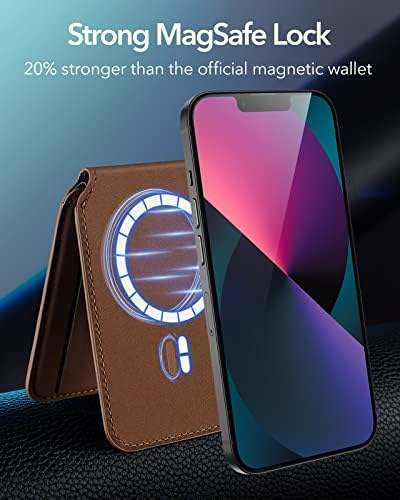 ESR Hallock Vegan Leather Wallet Stand Classic Hybrid Magnetic Case со Hallock, компатибилен со iPhone 14 Pro Max Case, компатибилен