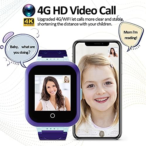 cjc Cids Smart Watch, 4g WIFI GPS LBS Tracker СОС Итен Повик Видео Разговор Деца Паметни Часовници, Ip67 Водоотпорен Телефонски Часовник
