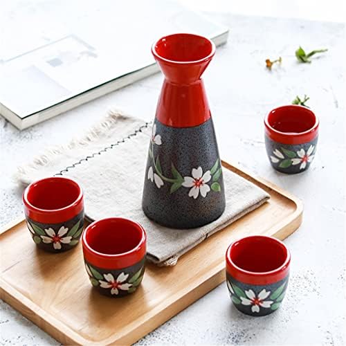KLHHG Вино сет Јапонски раб постави керамички флагонски сад со вино со чаша чаша чаши за вино