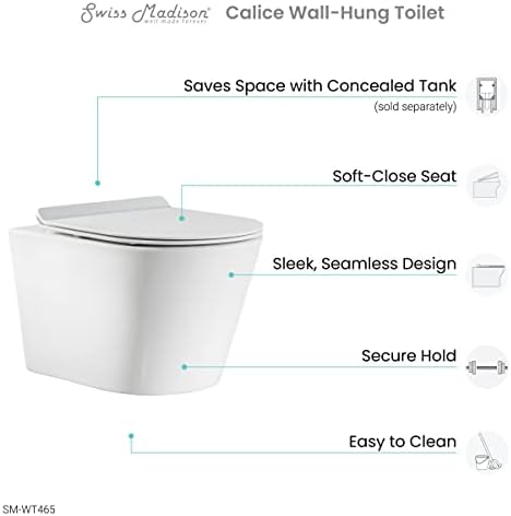 Швајцарскиот Медисон добро изработен засекогаш SM-WT465, Калис wallид-затворен тоалетен сад