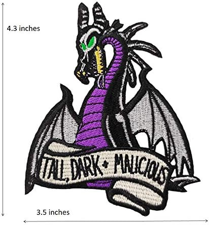 4,3 ”голем змеј висок темно и злонамерно извезено железо на лепенка шива на апликација забавно мем