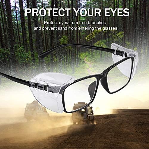 Меласа 12 пара очила за очи странични штитови, флексибилно лизгање на страничните штитови за безбедносни очила се вклопуваат мали на големи