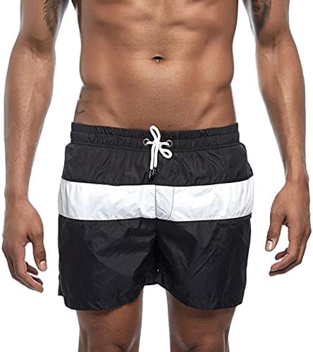 БМИСЕГМ Плажа шорцеви за мажи за мажи пролетни и летни пантолони спортови панталони еластична панталона за пливање еластична табла