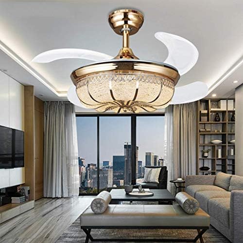 Јангбо тивок тавански вентилатор светло модерна LED кристална таванска вентилатор светла вентилатор за спални ламби за вентилатор