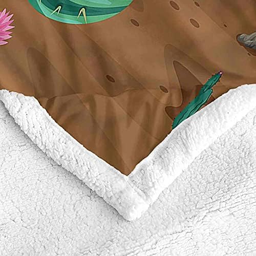 Бебе кадифен ќебе, кактус, цртан филм пустински пејзаж, мек, пријатно, топло совршено бебе 40х50 инчи