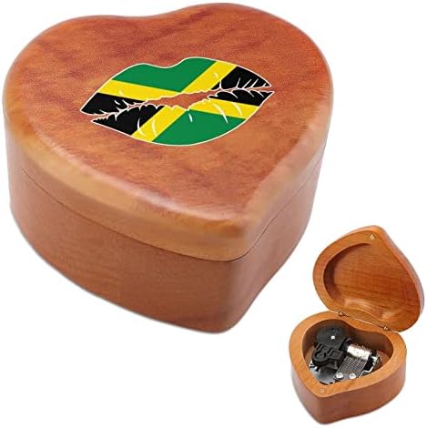 Јамајка знаме за усни часовници музички кутии гроздобер дрвена форма во облик на музички кутии играчки подароци украси