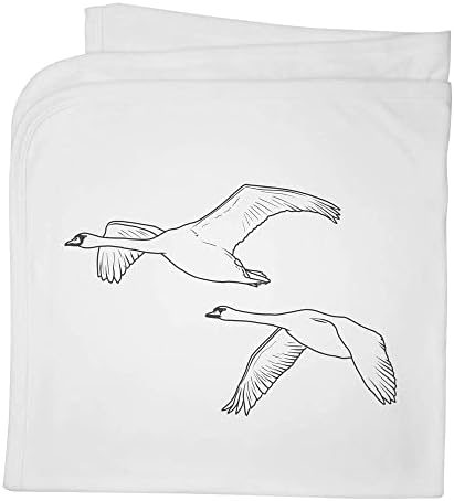 Azeeda 'Flying Swans' Памучно бебе ќебе / шал