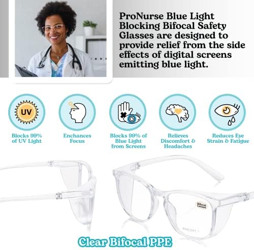 Очила за безбедност на бифокални, очила за безбедност, рецепти со читатели, ги заменува страничните штитови за жени, мажи