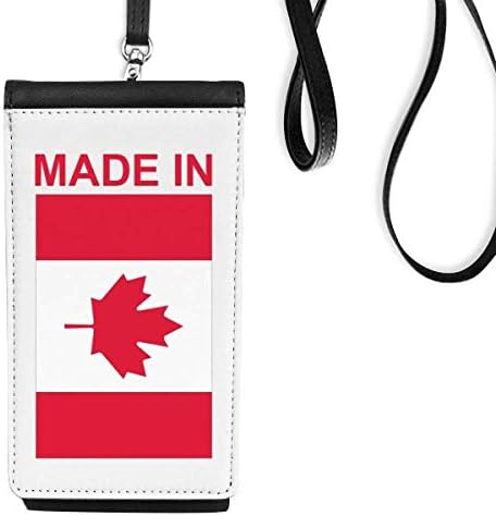 Направено во Канада земја Loveубов телефонска чанта, виси мобилна торбичка со црн џеб