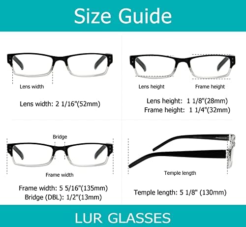 ЛУР 4 Пакувања Класични Очила За Читање + 3 Пакувања Метални Очила За Читање