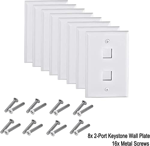 2 Порта Клуч Џек Ѕид Плоча 8-Пакет, Еден Банда Ѕид Плоча ЗА HDMI, Coax, Модуларен, Звучник, Етернет Клуч Спојка
