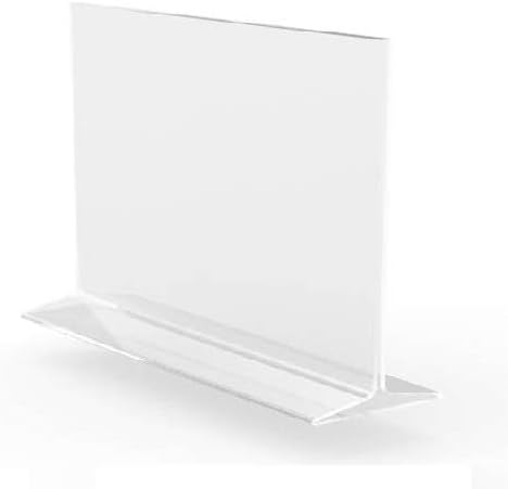 FifturedIsPlays® 1PK 7x5 Clear Polystyrene Sign Sign Strage Smage Frame Photo Menue Countertop Display Rack 11193-3-7X5-FBA