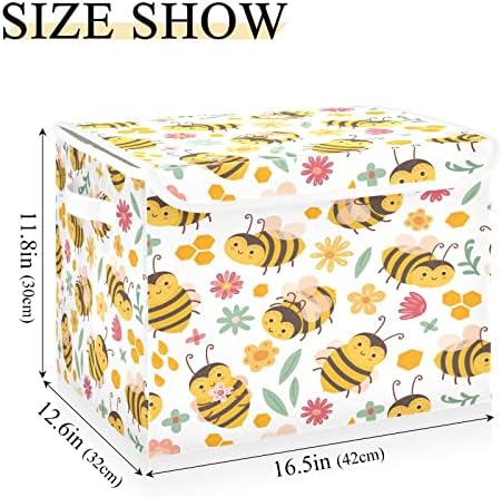 Крафиг Цртан Филм Симпатична Шарена Кутија За Складирање На Пчели Голема Коцка Организатор Канти Декоративни Контејнери Корпи Со