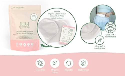 Lulus Naturals Органска „света утроба“ рицинусово масло - плодност - менструална болка - изработена од кадифен органски памучен велур -