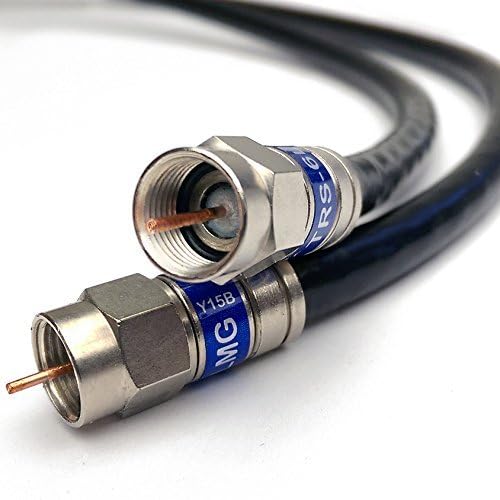 50ft RG6 коаксијален кабел временски заптивка Анти -корозија Конектори за компресија на месинг се соберат во САД UL ETL оценет CATV ROHS 75 OHM