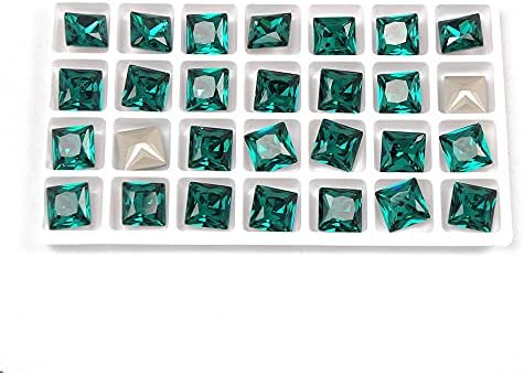 Јанруо 4447 стаклени ригистони сина циркон боја принцеза квадратна форма сјајна лента за 3Д скапоцени камења за нокти -