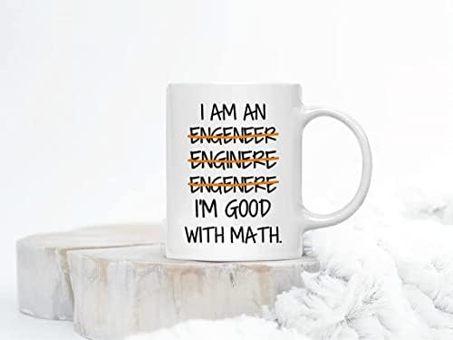 Utf4c Јас сум инженер добар со математички кригла смешни цитати керамички кафе чаша убава мотивациска и инспиративна канцеларија за новини