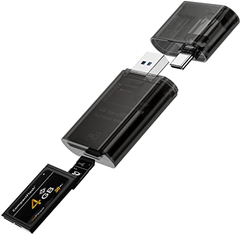 Читател на Micro SD картички, Cocoka USB-C SD 4.0 читач на картички, 2-во-1 USB 3.0 Адаптер за читач на мемориски картички, брз трансфер
