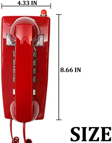 Стариот стил Ретро wallиден монтиран телефон дополнителен гласен рингер, блиц, контрола на јачината на звукот со големо копче