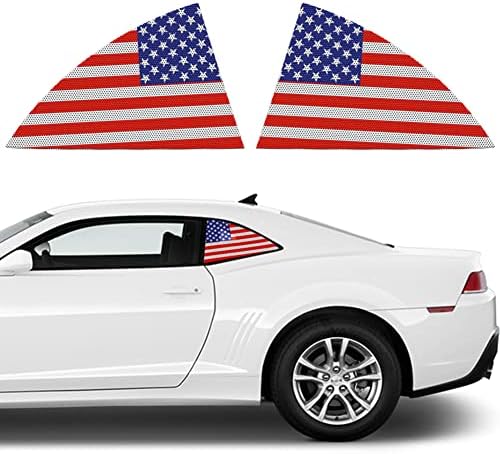 MusTree 2pcs Precut Задниот Четвртина Прозорец Американски Знаме Налепница Компатибилен Со Chevrolet Chevy Camaro Надворешни Делови И Додатоци