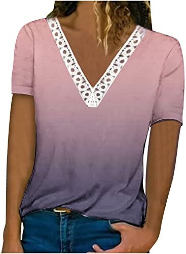 Teen Girls V вратот чипка памучно графичко копче надолу до дневна пердувска облека за џемпери за жени зимски пад