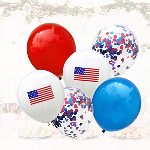 Декорации за ден на бинарнабц Мемеморијал, балони со балони на патриотски латекс, балони на 4 јули, 25 парчиња
