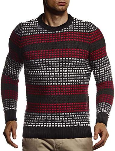 Стилски џемпер за машка џемпер на Леиф Нелсон, џемпер со џуџиња на џуџиња за маички за мажи, тенок вклопат LN-20760