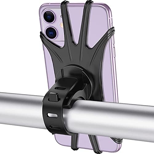 Монтирање на велосипедски телефон, Универзален држач за мобилни телефони со велосипед, 360 ° ротирачки, силиконски велосипедски