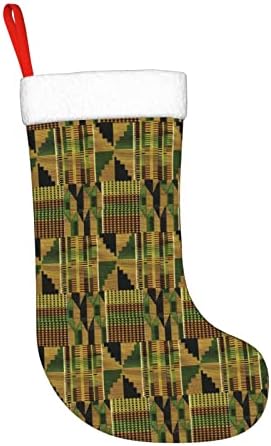 Дизајн на крпа од јуни Кенте Божиќна порибување Декорација на одмор камин виси чорап 18 инчи чорапи