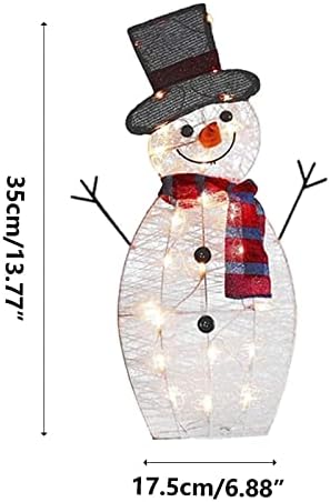 Guolarizi 2022 Божиќно осветлување Снежен човек на отворен двор декорација 20 светла претходно осветлена снежна дома со батерии
