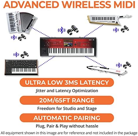 CME Widi Master - Безжичен MIDI Bluetooth 5 MIDI DIN 5 адаптер - Ултра ниска латентност - MIDI Split/Merge - Synthesizer EWI Keytar Pedalboard