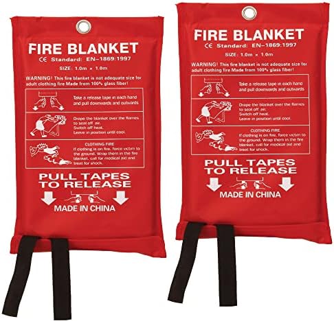Пожарника за итни случаи MRPAPA - 2 пакувања - ќебе за сузбивање на пожар за кујна, 40 ”x 40” оган ќебе за дома, фиберглас пожарно ќебе