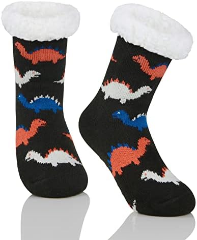Дурио Детски Чорапи За Влечки За Девојчиња Момчиња Дебели Пријатни Нејасни Чорапи Чорапи Против Лизгање На Животни Топли Божиќни Чорапи Со Влечки