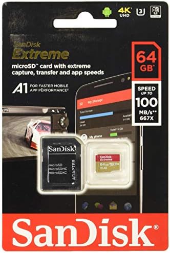 Sandisk Extreme 64gb microSD, microSDHC, microSDXC, 4K UHD-SDSQXA2-064G-GN6MA, A1/A2
