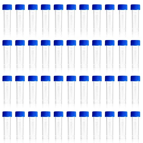 5мл Пластични Епрувети Капачиња За Завртки За Шишиња Со Мали Шишиња Контејнер За Складирање На Вијала За Лабораторија-50 парчиња