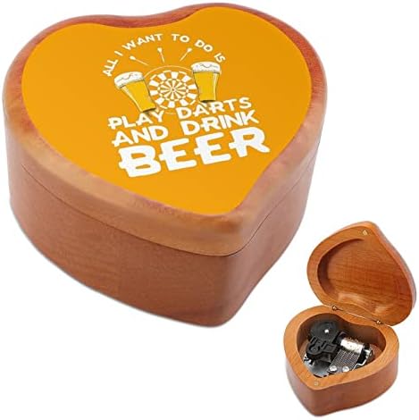 Пикадо пиво дрво музичка кутија гроздобер музички кутии подарок за Божиќ роденден Денот на вineубените во форма на срце