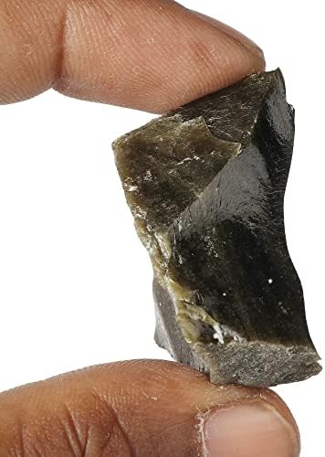 GemHub Природно црно опсидијан 125,55 КТ карпа груба лабава лабава скапоцен камен заздравување кристал за домашен декор, заздравување, затворено,